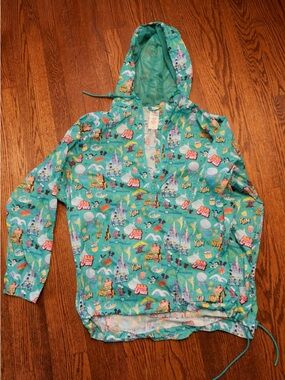 Disney Teal All-Over Character Print Hooded Jacket